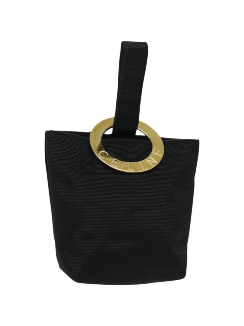 CELINE Pouch Nylon Black Gold